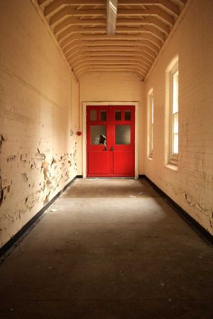 Rear Kitchen Corridor, Going Beyond The Red Doors And Crossing The Corridor You Enter The Female Nurses Residence